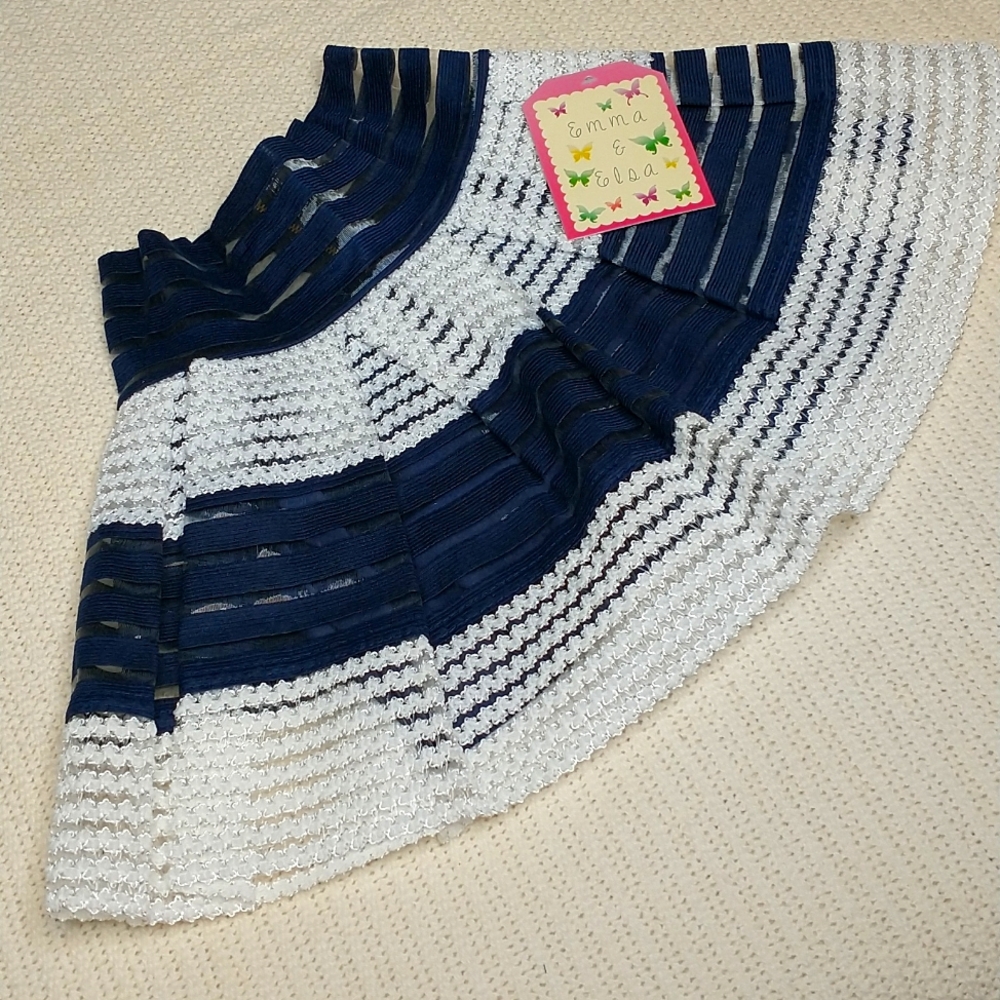 Kids size 7-8 tutu skirt navy blue and white - Picture 1 of 6